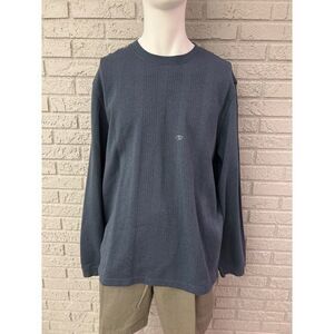 Van Heusen Men Blue Long Sleeve Crew Neck Ribbed Sweater Size XL